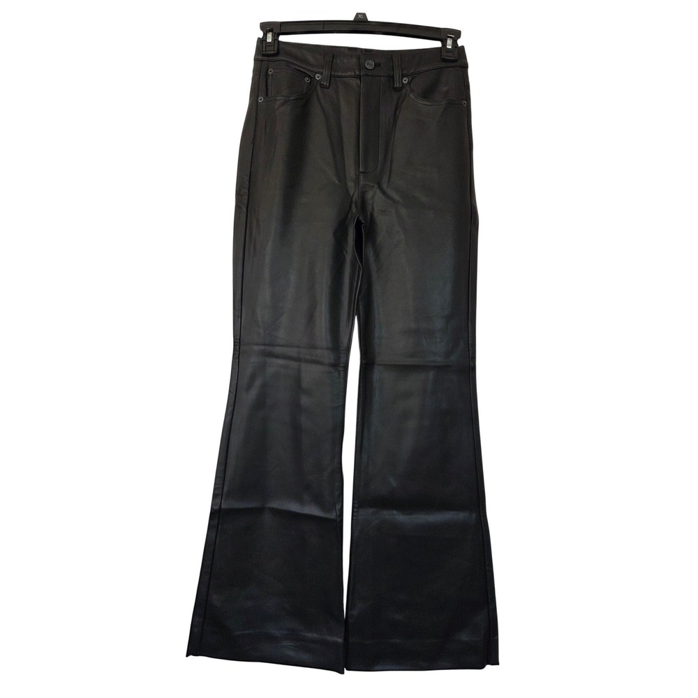 J. Crew Vintage‎ Flare Pants Faux Leather Women 27 Black NWT $168 CO005